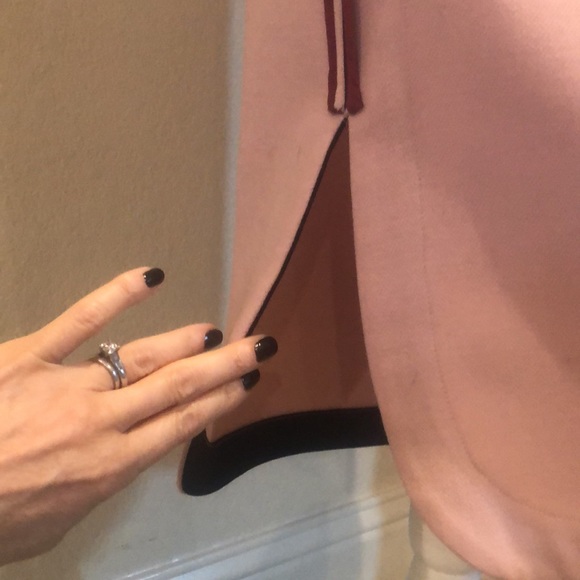 NWOT! MARNI 2 PC. PINK DRESS & BLZR. GREAT 3-SEASON SUIT. Maroon & Black Piping. - Picture 10 of 16